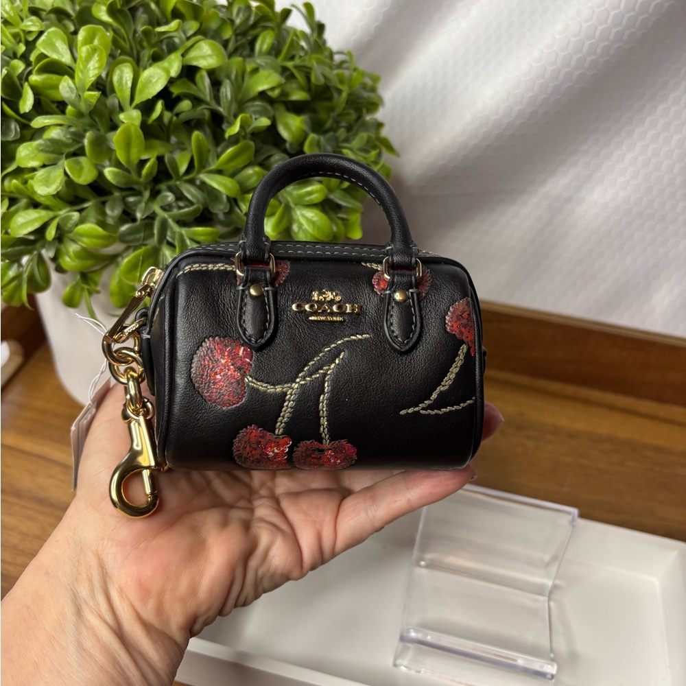 Coach Black Mini Satchel Bag Keychain / Bag Charm NWT - Picture 6 of 7